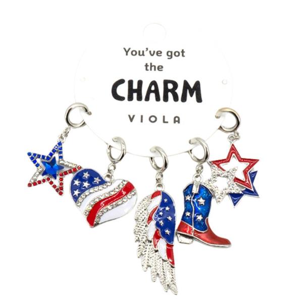 RED WHITE BLUE CHARMS