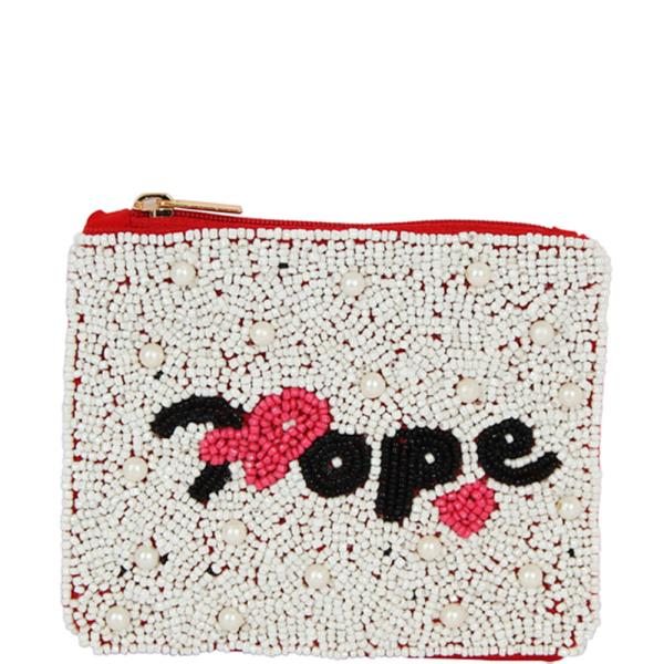 SEED BEAD HOPE COIN PURSE BAG