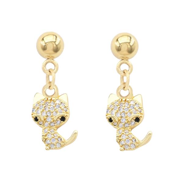 CAT CZ S.STEEL POST EARRING