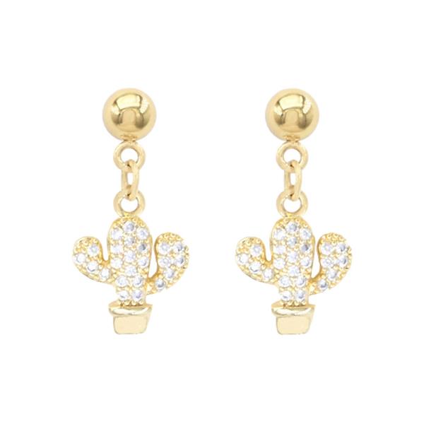 CACTUS CZ S.STEEL POST EARRING