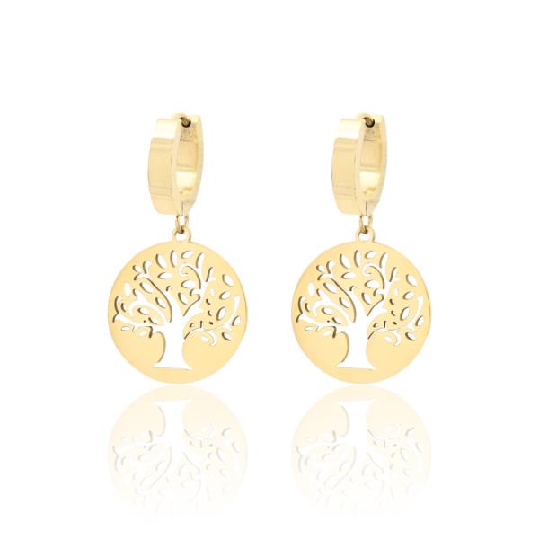 TREE OF LIFE S.STEEL HUGGIES EARRING