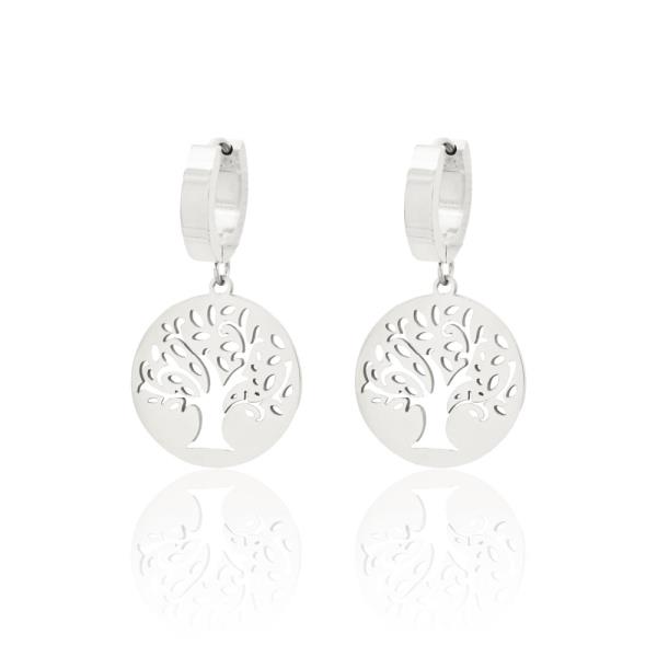 TREE OF LIFE S.STEEL HUGGIES EARRING