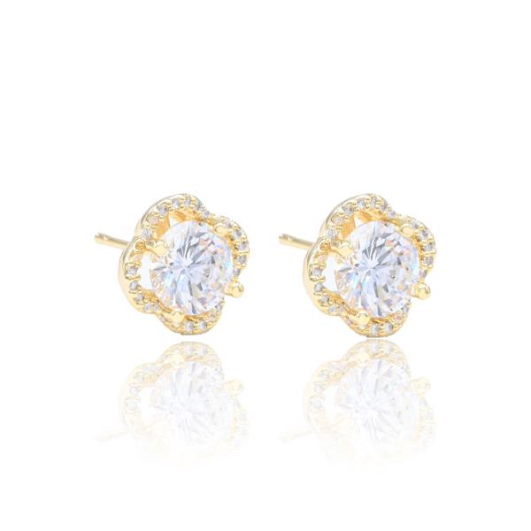 CLOVER CZ BRASS EARRING