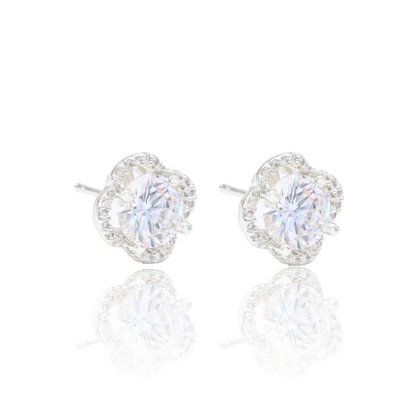 CLOVER CZ BRASS EARRING