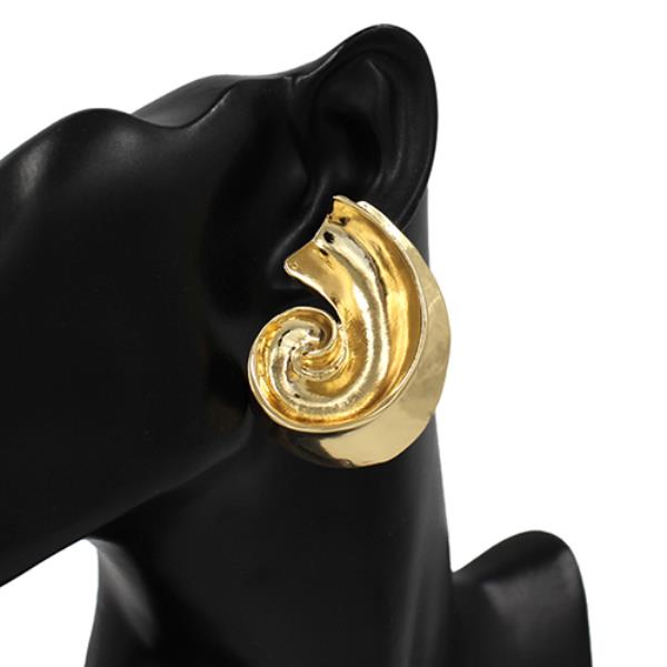 METAL SWIRL DESIGN CHUNKY EARRINGS