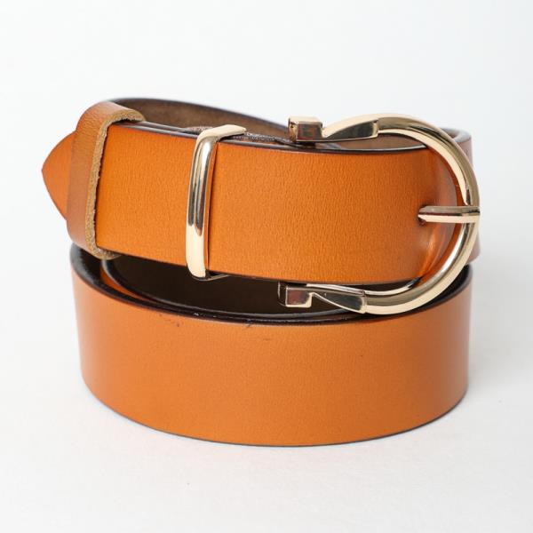 GENUINE LEATHER HORSESHOE GOLD BUCKLE BELT