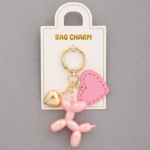 BALLOON DOG HEART BAG CHARM