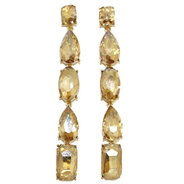 ROUND TEARDROP RHINESTONE DANGLE EARRING