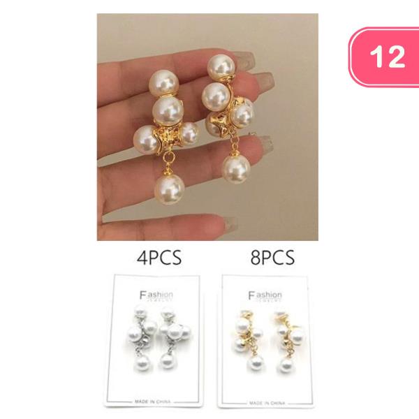 PEARL CLUSTER DROP EARRINGS (12 UNITS)