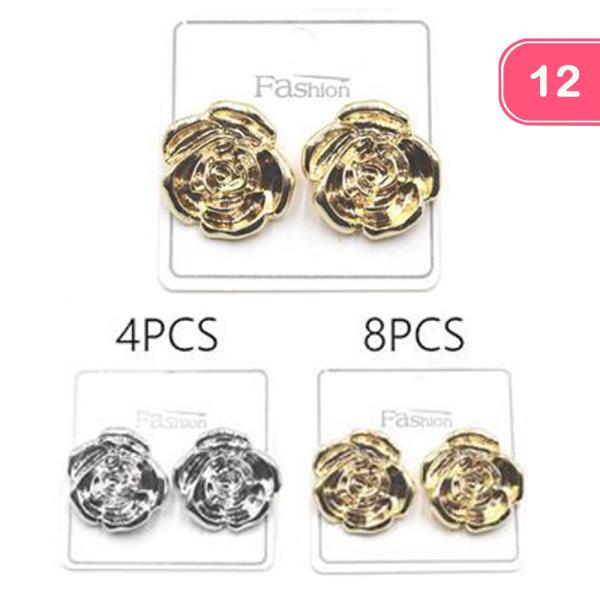 ROSE STUD EARRINGS (12 UNITS)