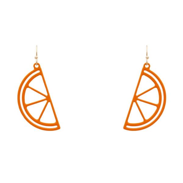 ORANGE LEMON SLICE DANGLE EARRING