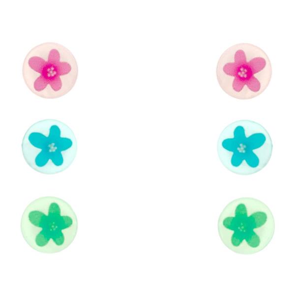 ROUND FLOWER ASSORTED EARRING SET