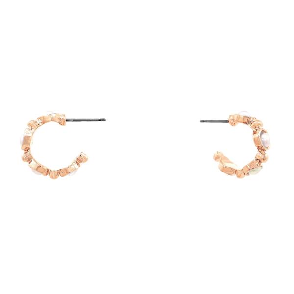 PEARL EDGE OPEN HOOP EARRING