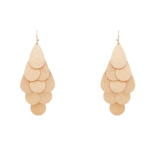 TEARDROP LAYERED METAL DANGLE EARRING