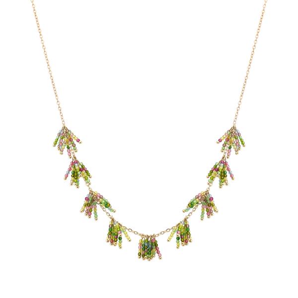 BEADED TASSEL STATION NECKLACE