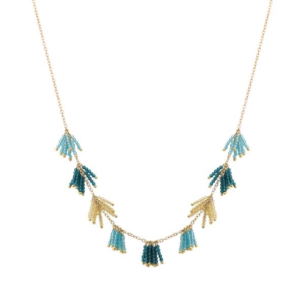 BEADED TASSEL STATION NECKLACE