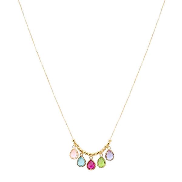 TEARDROP STONE BEADED NECKLACE