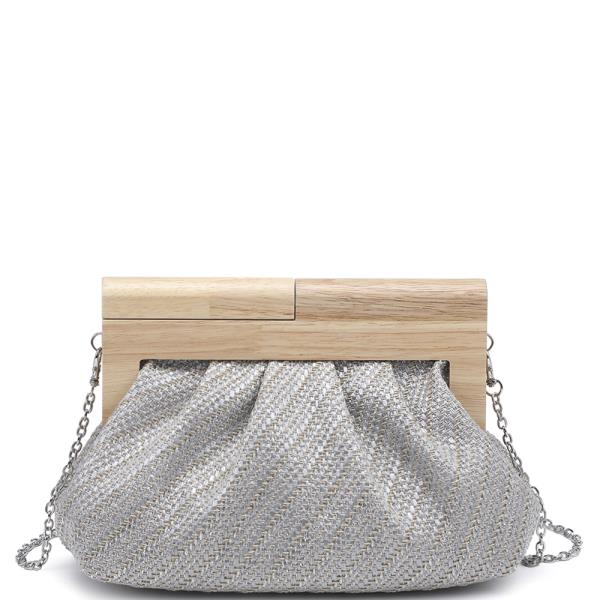 STYLISH WOVEN DESIGN EVENING CLUTCH BAG