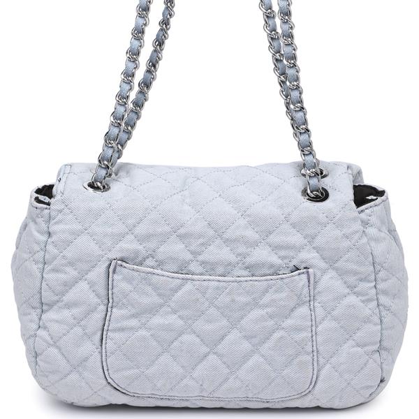 QUILTED TWIST DENIM CROSSBODY BAG