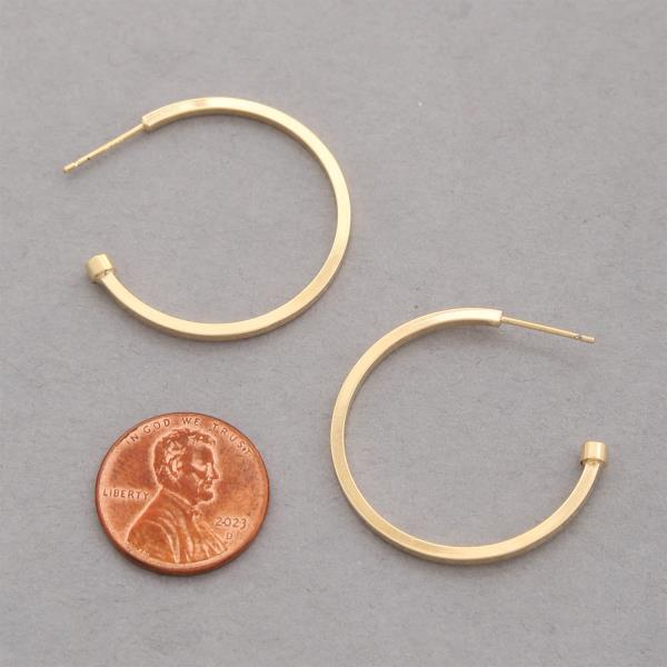 14K GOLD DIPPED OPEN HOOP EARRING