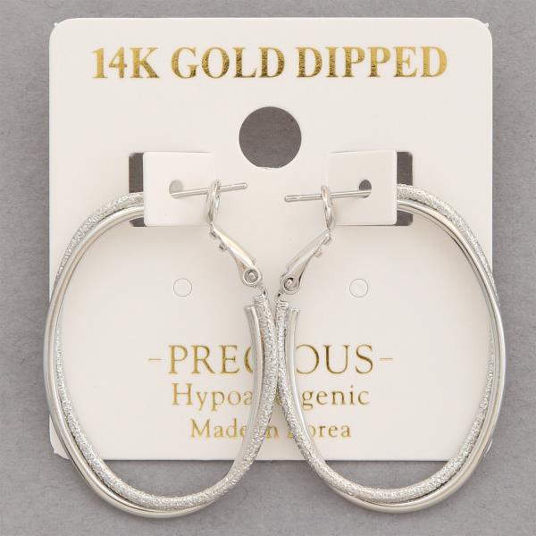 14K GOLD DIPPED DOUBLE OVAL EARRING