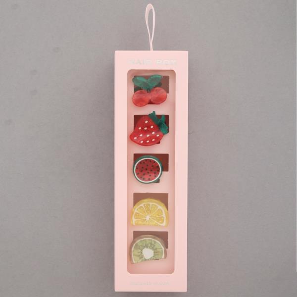 ASSORTED FRUIT MINI CLAW HAIR CLIP SET