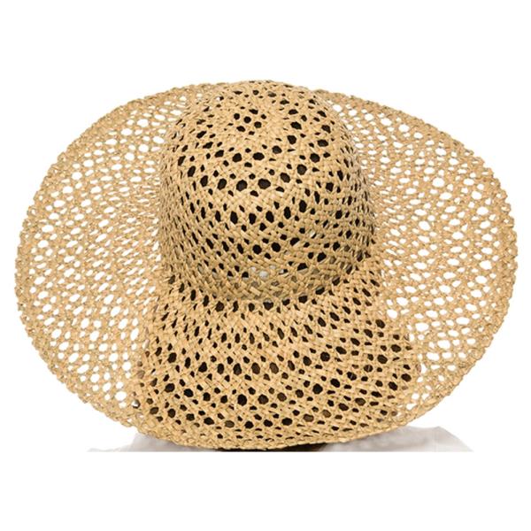 OPEN WEAVE SEAGRASS STRAW HAT PEEKABOO OPEN WEAVE DESIGN