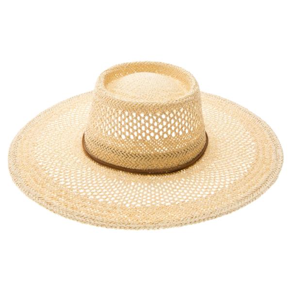 PEEKABOO WEAVE GAMBLER STRAW HAT