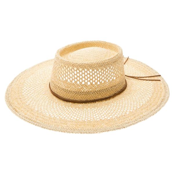 PEEKABOO WEAVE GAMBLER STRAW HAT