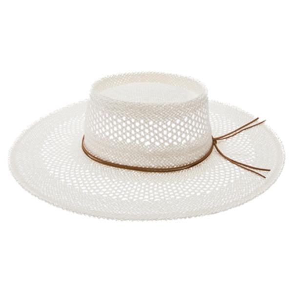 PEEKABOO WEAVE GAMBLER STRAW HAT