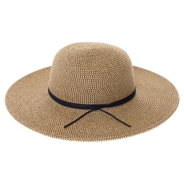 WIDE BRIM STRAW SUN HAT WITH FAUX SUEDE TIE. CLASSIC STYLE, HIGH QUALITY STRAW