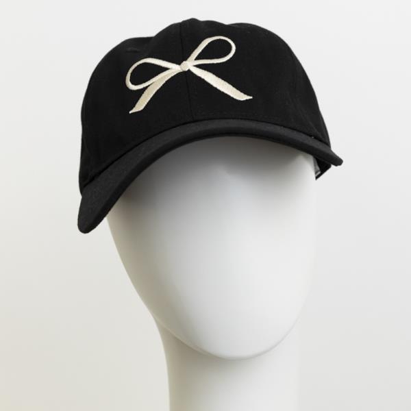 BOW RIBBON EMBROIDERED BASEBALL CAP