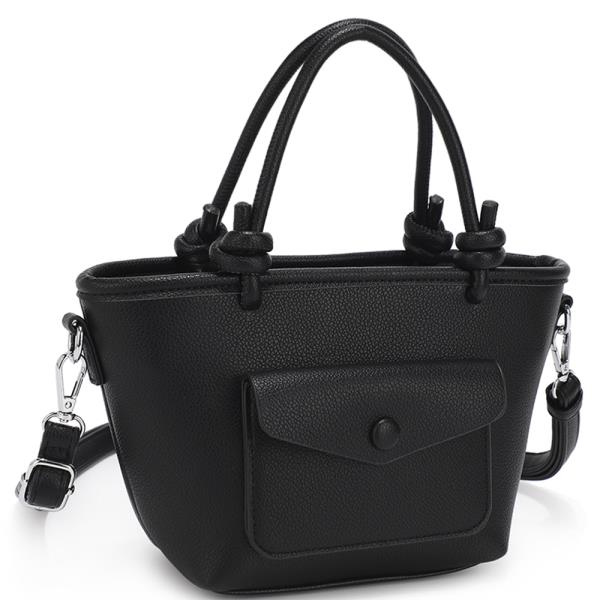 TEXTURED DESIGN HANDLE SATCHEL