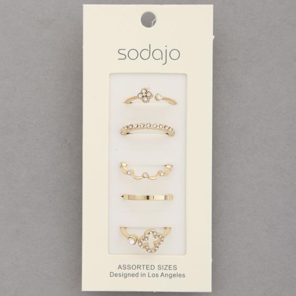 SODAJO CLOVER ASSORTED METAL RING SET