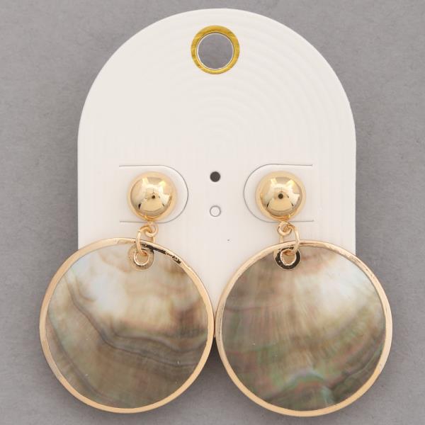 SHELL TEXTURED ROUND DANGLE EARRINGS