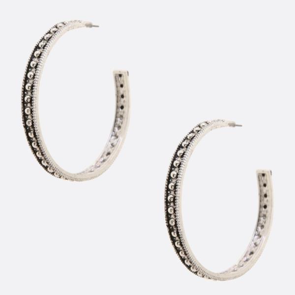 BALL EDGE OPEN HOOP EARRING