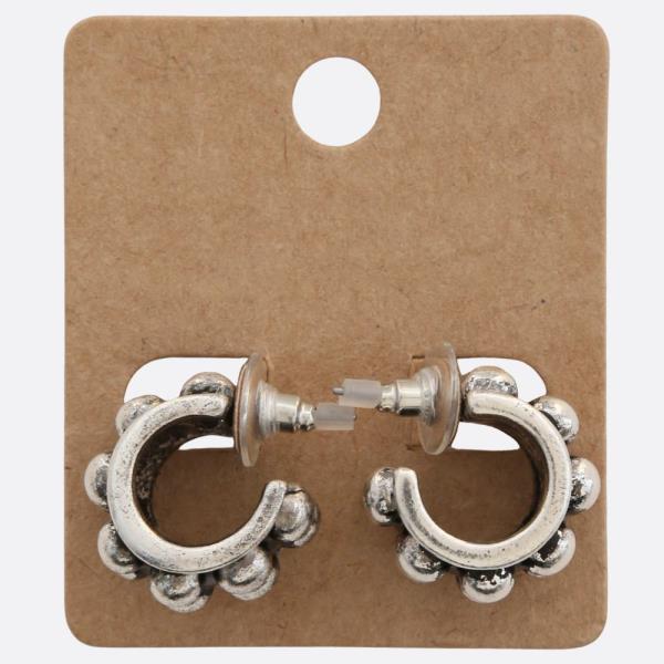 WESTERN STYLE BUBBLE OPEN HOOP EARRING