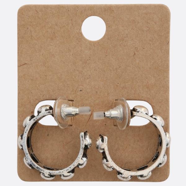 WESTERN STYLE OPEN HOOP METAL EARRING