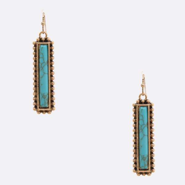 WESTERN STYLE TURQUOISE DANGLE EARRING