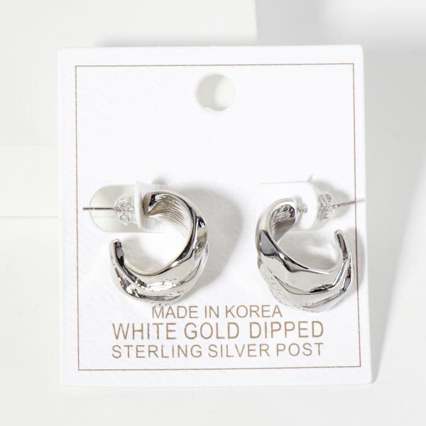 TRIPLE HOOP OPEN GOLD DIPPED EARRING