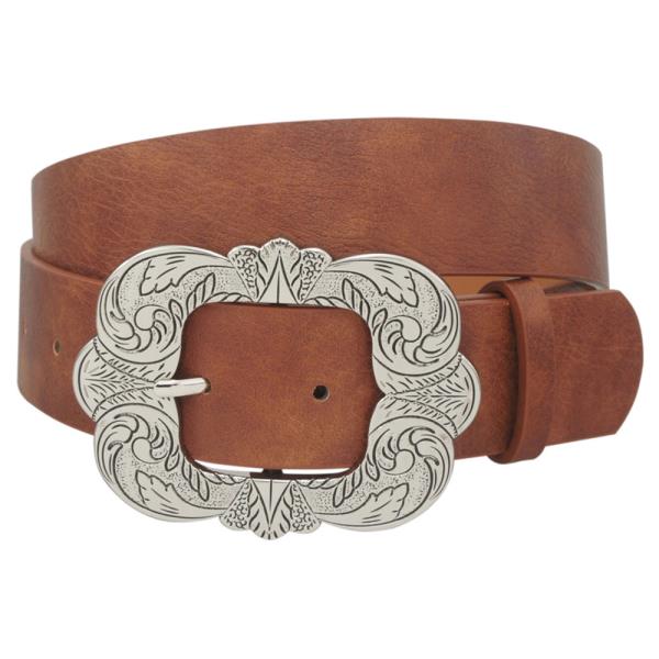 BOHO FLORA FRAME BUCKLE WASHED PU BELT