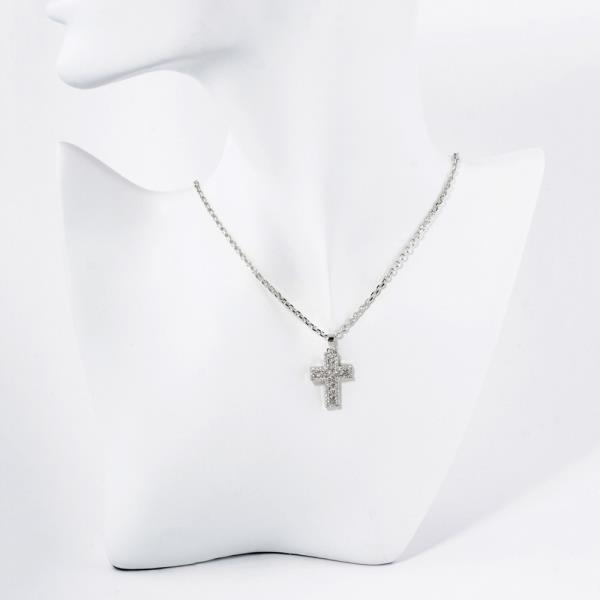 GOLD DIPPED CZ CROSS PENDANT NECKLACE