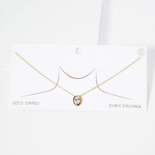 GOLD DIPPED CZ PENDANT NECKLACE