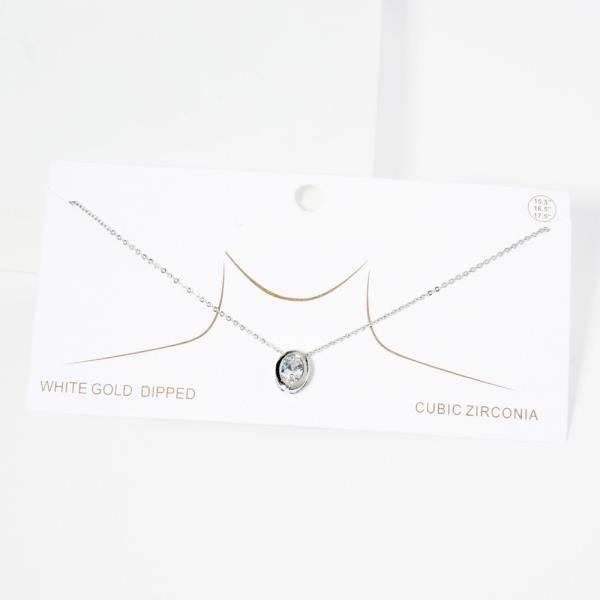 GOLD DIPPED CZ PENDANT NECKLACE