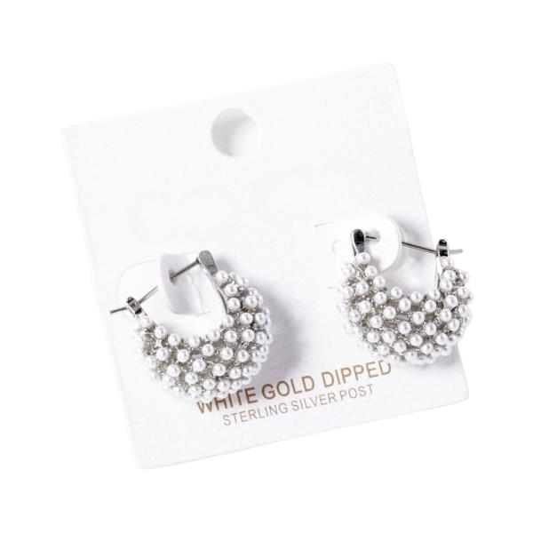 GOLD DIPPED PEARL HUGGIE EARRING