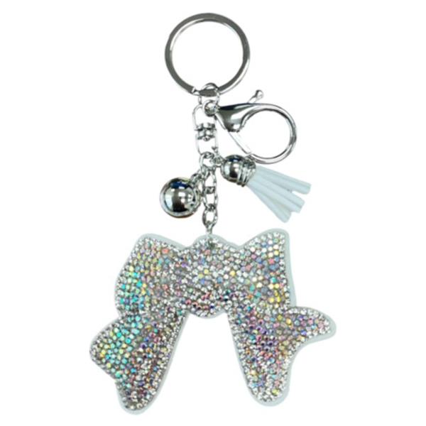 RHINESTONE BOW TASSEL KEYCHAIN