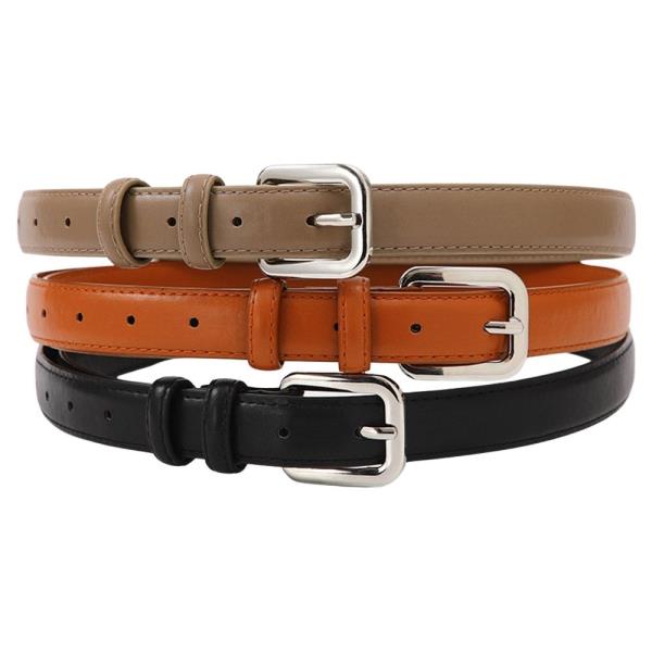 SLEEK CLASSIC SILVER BUCKLE BELT - TIMELESS LEATHER