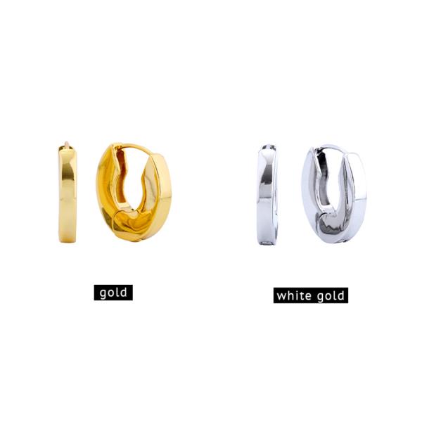 14K GOLD/WHITE GOLD DIPPED BOLD HOOP EARRINGS