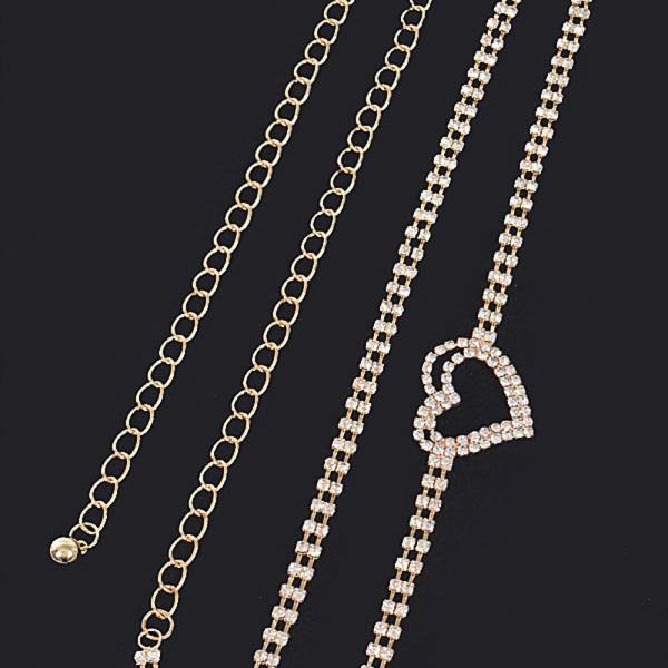 RHINESTONE HEART CHAIN BELT