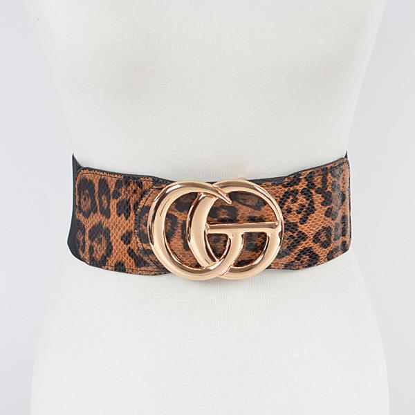 LEO FAUX LEATHER ELASTIC BELT